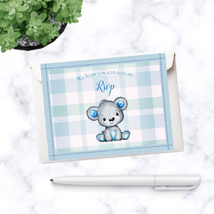 UAWG Baby Dusche Niedlicher Graubär RSVP Karte