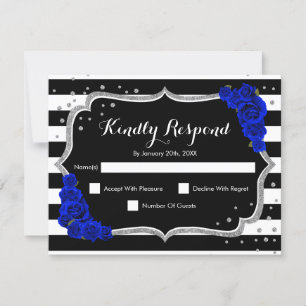 UAWG Birthday Party - Silver Black Royal Blue Card Einladung
