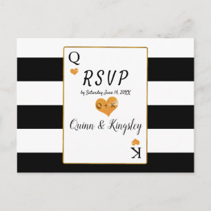 UAWG Black & White Strips King & Queen Cards Einladungspostkarte