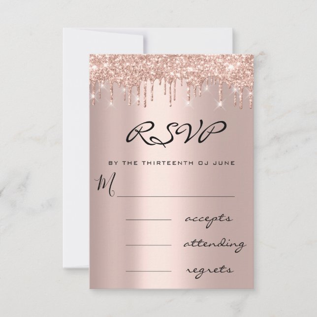 UAWG Blue Navy Rose Tropfen Simly Wedding RSVP Karte (Vorderseite)