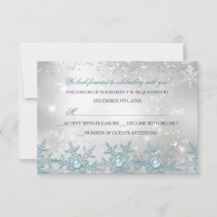 UAWG Blue Pearl Snowflake Weihnachts-Party RSVP Karte