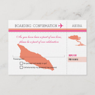 UAWG Boarding-Durchlauf ZU Aruba RSVP Karte