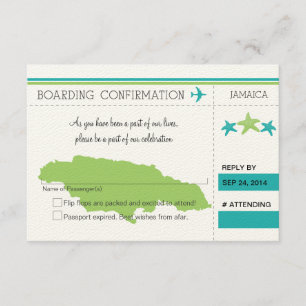 UAWG Boarding Pass auf JAMAICA RSVP Karte