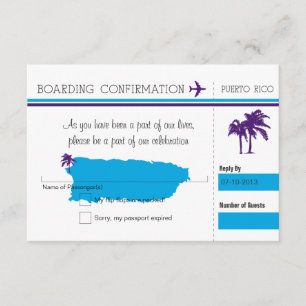 UAWG Boarding Pass bis Puerto Rico RSVP Karte