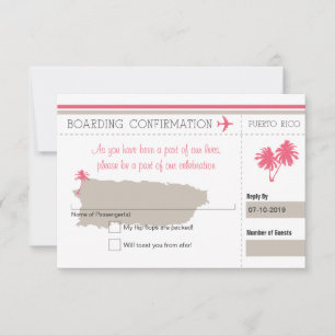 UAWG Boarding Pass bis Puerto Rico RSVP Karte