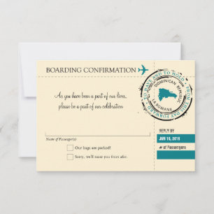 UAWG-Boarding-Pass für die Dominikanische Republik RSVP Karte