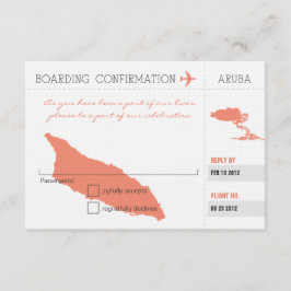 UAWG Boarding Pass to Aruba RSVP Karte