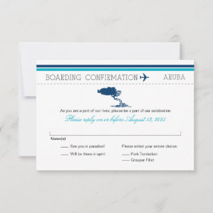 UAWG Boarding Pass to Aruba RSVP Karte