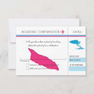 UAWG Boarding Pass to Aruba RSVP Karte