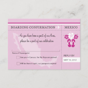 UAWG Boarding Pass TO MEXICO RSVP Karte