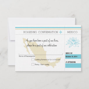 UAWG Boarding Pass TO MEXICO RSVP Karte