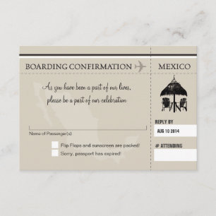 UAWG Boarding Pass TO MEXICO RSVP Karte