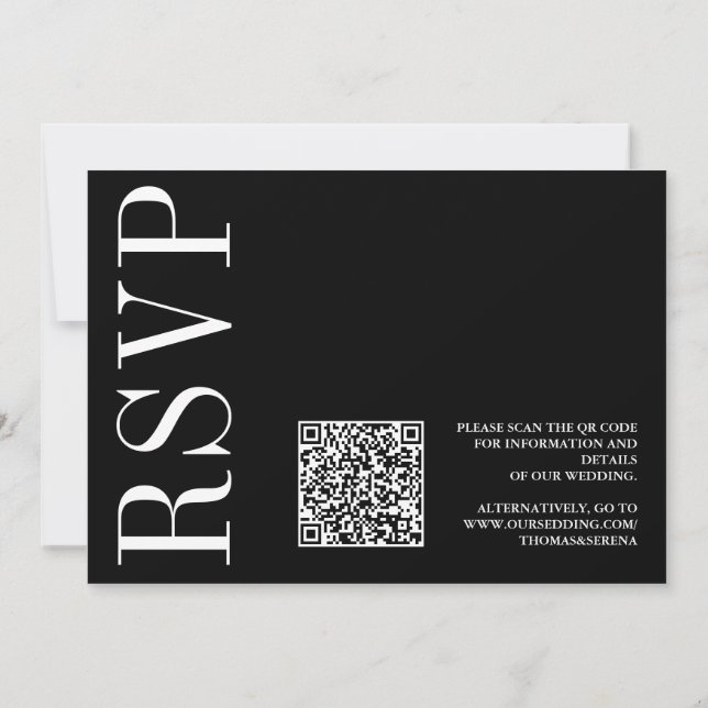 UAwg Bow für den QR-Code in Schwarzweiß Einladung (Rückseite)