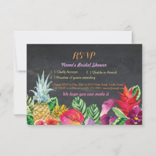 UAWG Brautparty Aloha Tropisches Khalk RSVP Karte