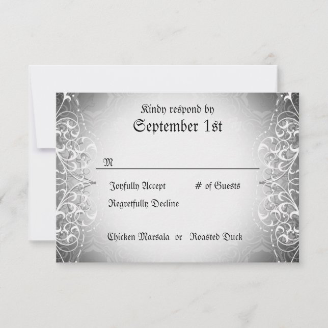UAWG Bride & Groom Skeleton Dinner Cards geblüht RSVP Karte (Vorderseite)