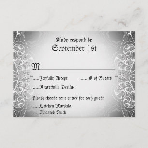 UAWG Bride & Groom Skeleton Dinner Cards geblüht RSVP Karte