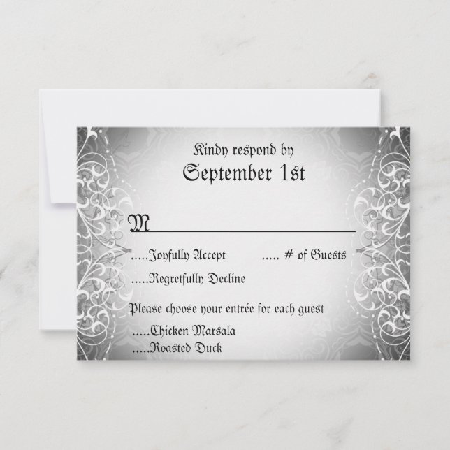UAWG Bride & Groom Skeleton Dinner Cards geblüht RSVP Karte (Vorderseite)