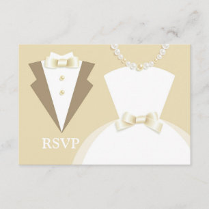 UAWG Bride & Groom Wedding Card mit Food Option RSVP Karte