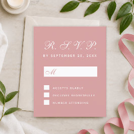UAWG Budget Dusty Rose White Script Response Card