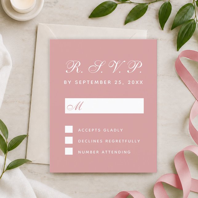 UAWG Budget Dusty Rose White Script Response Card (Von Creator hochgeladen)