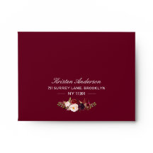 UAWG - Burgund Marsala Wine Red Floral Anschrift