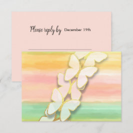 UAWG Butterfly Pink Green Peach Einladung