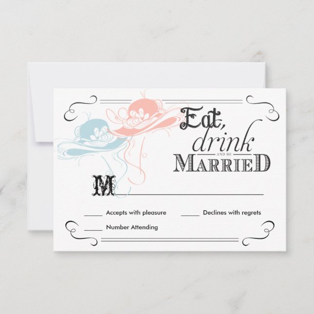 UAWG Chalkboard Vintage Lesbische Hochzeitshats RSVP Karte (Vorderseite)