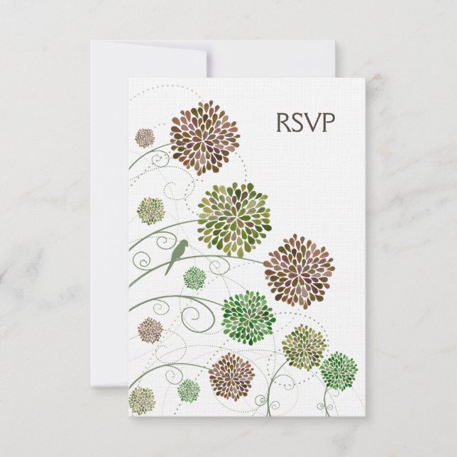 UAWG Dahlia Whimsy Garden Wedding Cards RSVP Karte (Vorderseite)