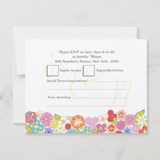 UAWG, das Sommer-Frühlings-Blumen Wedding ist Einladung (Vorderseite)