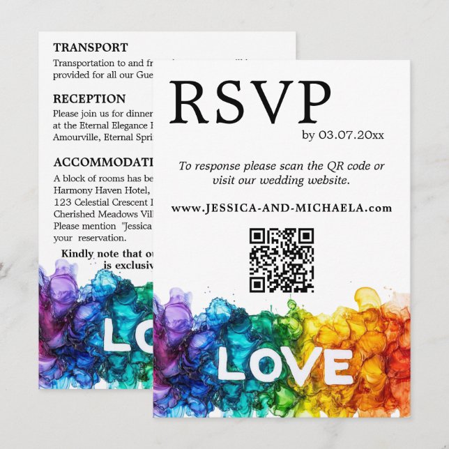 🌈 UAWG+Details LGBTQ mit Liebe gestrichen Begleitkarte (Vorne/Hinten)