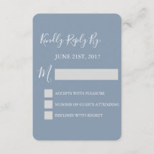 UAWG - Dusty Blue Wedding Response Card