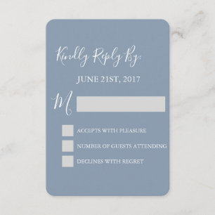 UAWG - Dusty Blue Wedding Response Card RSVP Karte