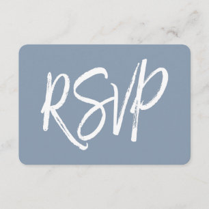 UAWG - Dusty Blue Wedding Response Card RSVP Karte