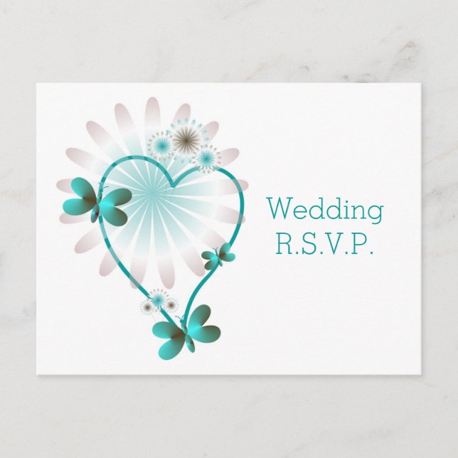 UAWG Einfügen von Postkarten-Schmetterlingsherz Einladungspostkarte (Vorderseite)