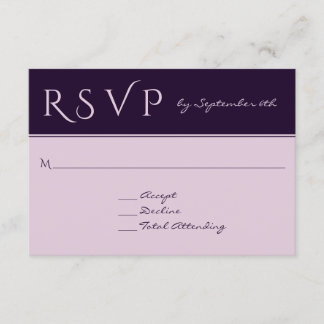 UAWG Elegant Dark Plum erschwingliche Hochzeitreak RSVP Karte