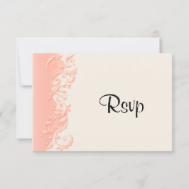 UAWG Elegant Peach Floral Swirl RSVP Karte