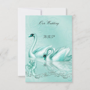 UAWG Elegant Wedding Aquamarines Blue Aqua Einladung