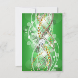 UAWG Elegante Lime Green Gold Diamond Jewel Party RSVP Karte