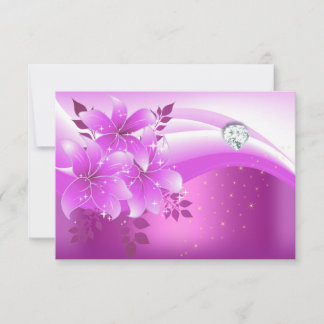 UAWG Elegantes rosafarbenes Diamant Jewel Party RSVP Karte