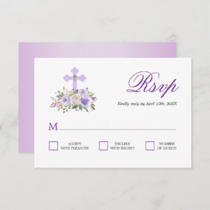 UAWG Floral Lavender Erste Heilige Kommune RSVP Karte