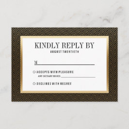 UAWG | Formale goldene Geometrie auf schwarz RSVP Karte