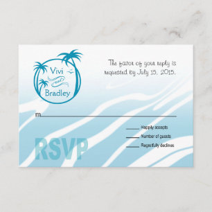 UAwg für das Surf-Palm-Logo   Blau RSVP Karte