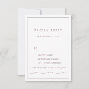 UAWG für die Minimalistische Rose Goldtypografie RSVP Karte