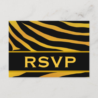 UAwg für Hochzeiten in Gold und Black Tiger RSVP Karte