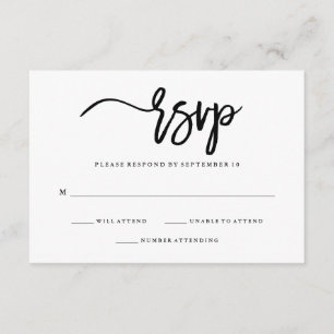 UAWG für Minimalistische Schwarz-Weiß-Typografie RSVP Karte