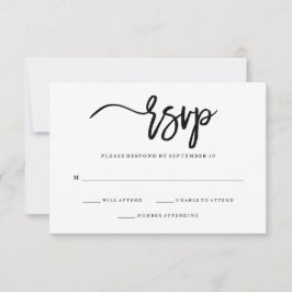 UAWG für Minimalistische Schwarz-Weiß-Typografie RSVP Karte