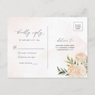 UAwg für Peony and Gold Foil Blume Postkarte