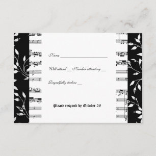 UAwg für Schwarz-Weiß-Mozart mit Umschlag RSVP Karte
