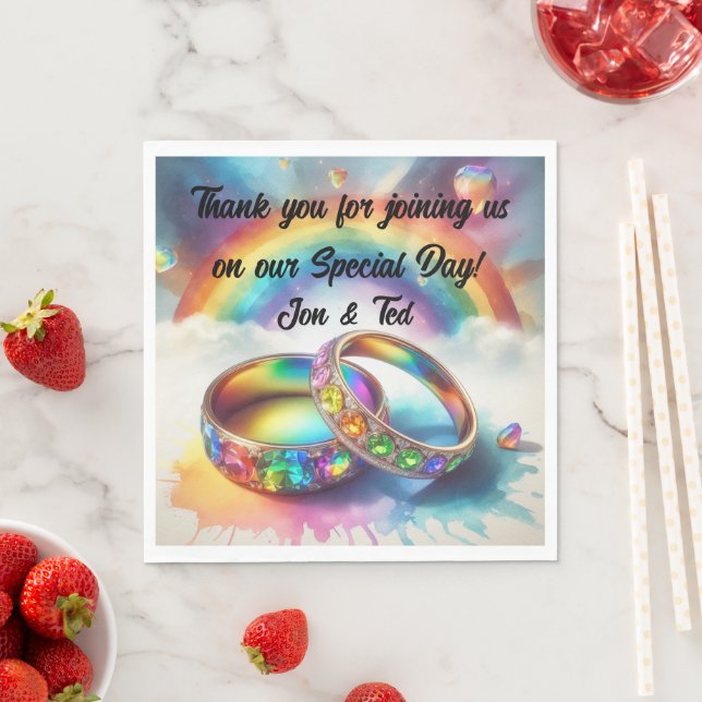 UAWG Gay lesbian Rainbow Rings Serviette (Beispiel)