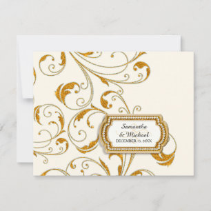 UAWG Glam Old Hollywood Regency Black Krawatte Eve RSVP Karte